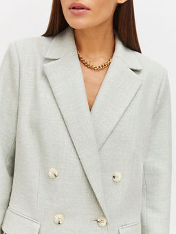 Двубортный жакет из фактурной вискозы - TO BE ONE фото 3