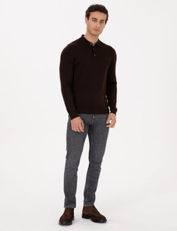 Kahverengi Regular Fit Basic Kazak - Cacharel фото 4