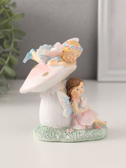 Фигурка полистоун Девочки-феи с грибочком и кроликом, 9?6.5?10 см