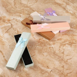 Цена за 6 шт. Коробочка подарочная под цепочку, браслет, часы «Бант атласный», 21×4 см, (размер полезной части 20.2×3.8 см), МИКС, вставка чёрная