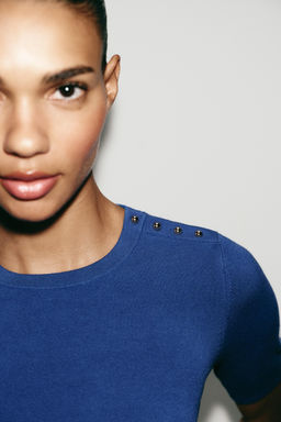 JERSEY B?SICO PUNTO MANGA CORTA / Azul - Zara фото 2