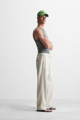 RELAXED FIT JACQUARD TROUSERS - Zara фото 14