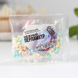 Посыпка кондитерская Радуга: белая, желтая, персиковая, фиолетовая, 25 г. - Simaland фото 5