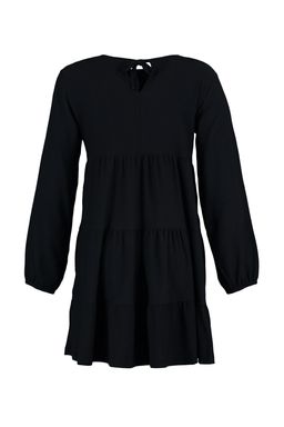 TRENDYOLMILLA Siyah Volanl? Skater/Belden Ac?lan Burumcuk/Dokulu Mini Orme Elbise TWOAW23EL00371  фото 8