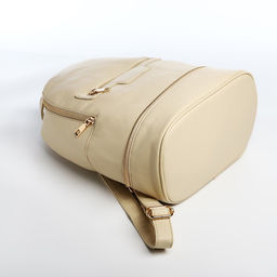 Рюкзак женский на молнии, с карманом, размер 27×13.5×33 см, молочный