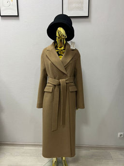 Пальто женское демисезонное Н-26102 (кэмел/диагональ )