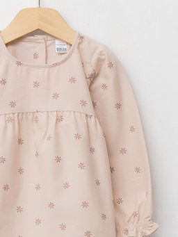 Bisiklet Yaka Uzun Kol Desenli K?z Bebek Bluz - Waikiki фото 3