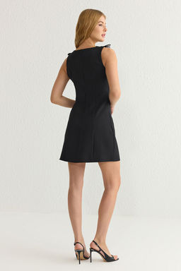 TRENDYOLMILLA Siyah A Kesim Fiyonklu Mini Dokuma Elbise TWOSS25EL00267 фото 9