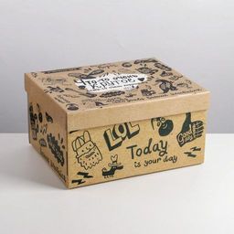 Коробка складная Крафт, 31,2 х 25,6 х 16,1 см