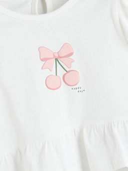 Bisiklet Yaka Bask?l? K?z Bebek Bluz ve Tayt 2li