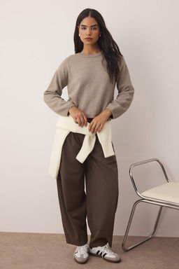 More Sustainable Vizon Pamuklu Genis Kal?p Basic Triko Kazak TWOAW26KZ00107