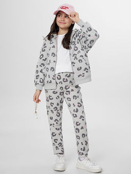 Брюки для девочек серые с леопардовым принтом - Mark formelle фото 5