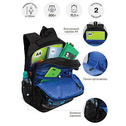 RB-653-2 Рюкзак школьный с обвесом и картхолдером на держателе - Grizzly фото 12