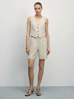 Шорты прямого кроя изо льна / Zarina  фото 2