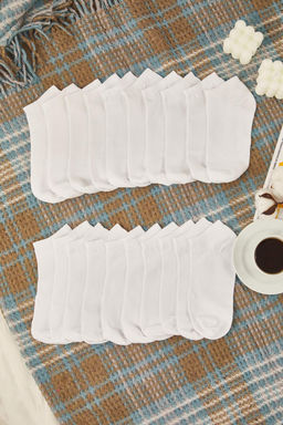 Siyah-Beyaz Unisex 20li Pamuklu K?sa Boy/Gorunmez/Patik Corap TMNSS25CO00018