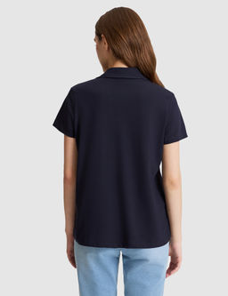 Lacivert Comfort Fit Polo Yaka Ti__rt
