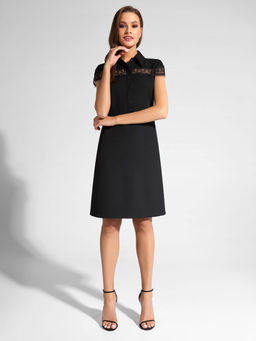 CONTE Платье-рубашка с фактурным кружевом LPL 1038 black - Conte elegant фото 2