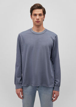 Uzun Kollu Mavi Tisort  фото 3