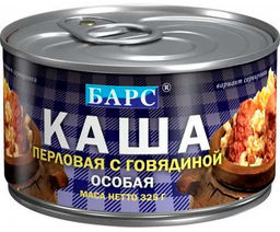 Барс Каша Особая перловая с говядиной 325г