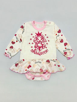 Боди-юбка супрем, арт.A-BD039(2)-SUk, рукав длинный, цвет розовый принцесса - Мамин малыш фото 2