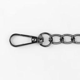 Цепочка для сумки, с карабинами, железная, 9 14 мм, 120 см, цвет чёрный никель - Арт узор фото 2