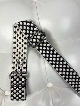 LACCOMA ремень 1000-22-3,8-сетка-черный/белый полиэстр