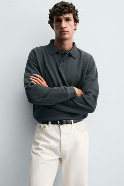 BASIC TEXTURED POLO SHIRT - Zara фото 6