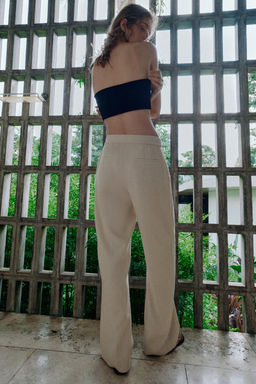 PANTAL?N SAFARI CON LINO / Beige claro - Zara фото 4