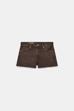 TRF COLOURED DENIM MID-WAIST BERMUDA SHORTS - Zara фото 5