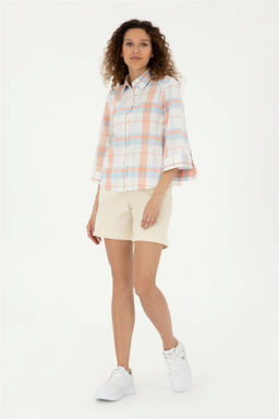 Женские тканые шорты цвета экрю Неожиданная скидка в корзине