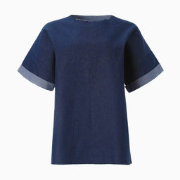 Футболка оверсайз женская MINAKU: Jeans Collection, синяя, размер 48