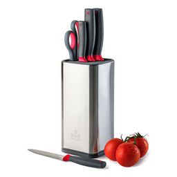 Набор ножей из нержавеющей стали Беррингтон 6пр, ручка из ударопрочного пластика с покрытием soft-touch, на подставке из нержавеющей стали, TalleR (Китай)