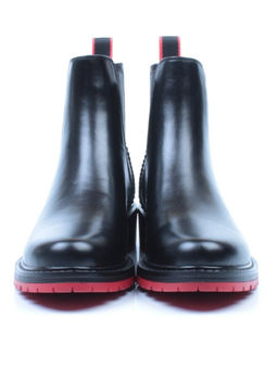 01-CA169-21B100M BLACK Ботинки демисезонные женские (натуральная кожа, байка)