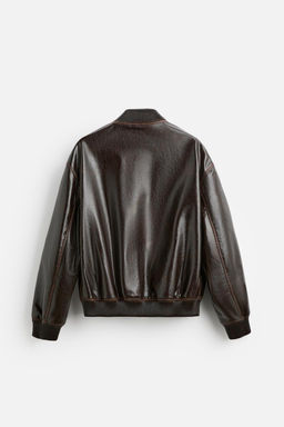 FAUX LEATHER BOMBER JACKET - Zara фото 7