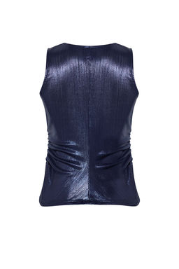 Lacivert Metalik Gorunumlu Par?lt?l? Orme Bluz TPRSS25BZ00004 - Trendyolmilla фото 8