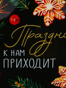 Блюдо новогоднее плоское «Праздник к нам приходит», 19.5×16.5 см
