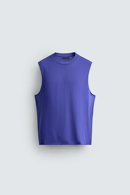CAMISETA TANK PUNTO ALGOD?N / Azul el?ctrico - Zara фото 6