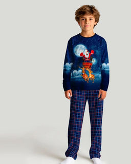 Пижама "Снежные Забавы",синий