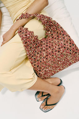 BOLSO SACA RAFIA / Rosa - Zara фото 2