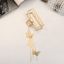 Крабик для волос «Анрия», прямой, 7×15 см, золото