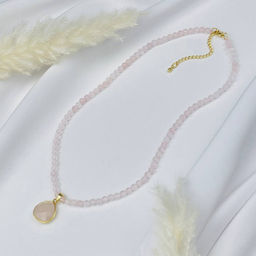 Бусы из Розового кварца с кулоном 42 см +