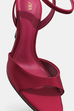 SATIN-EFFECT HIGH-HEEL SANDALS - Zara фото 6