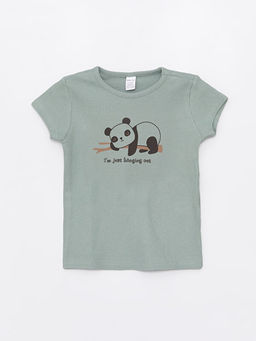 Bisiklet Yaka K?sa Kollu Bask?l? Erkek Bebek ?ortlu Pijama Tak?m?