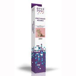 Кристальная (алмазная) мозаика ФРЕЯ ALVR-115 Кошечка с розовым бантиком 30 х 30 см