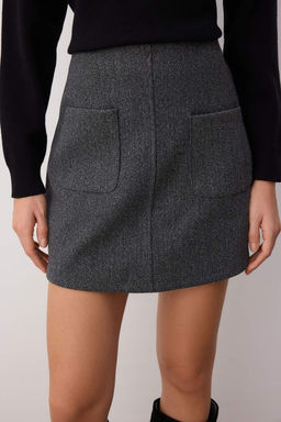 Antrasit Kase Can Kesim Orme Mini Etek TWOAW26ET00035 - Trendyolmilla фото 3
