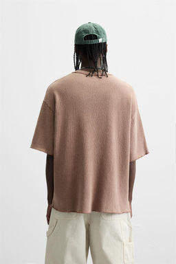 CONTRAST PRINT KNIT T-SHIRT - Zara фото 3