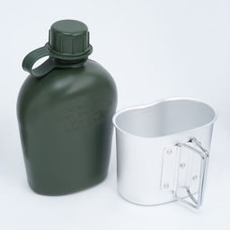 Фляжка армейская походная Adventure, 1 л, для воды, с котелком, пластиковая, зелёная - Simaland фото 9