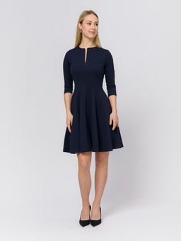 Платье темно-синего цвета длины мини с рукавами 3/4 - 1001dress фото 3