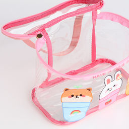 Косметичка на молнии для бассейна, с ручкой, с принтом Nice day, розовая - Simaland фото 4