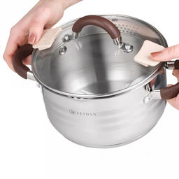 "Zeidan" Кастрюля из нержавеющей стали 2,1л, д16см, h14см, крышка стеклянная со сливом, 3-х слойное капсулированное дно, внутри матовая полировка, снаружи комбинированная полировка, подарочная упаковка (Китай)